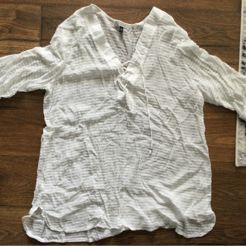 J Valdi Sheer White 3X Bathing Suit Cover-Up Hardly Worn